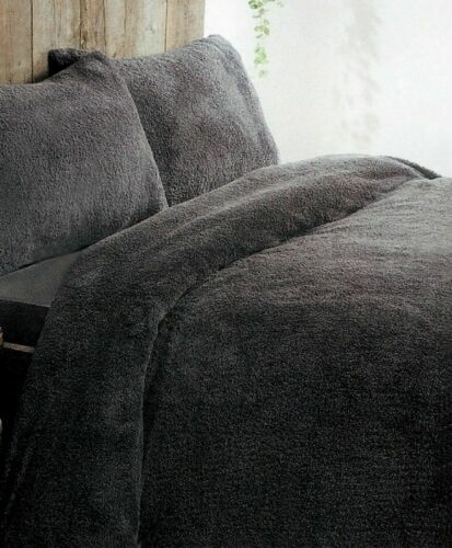 Teddy Fleece Duvet Cover Bedding Set Fitted Sheet Cosy Warm Sherpa Pillowcase