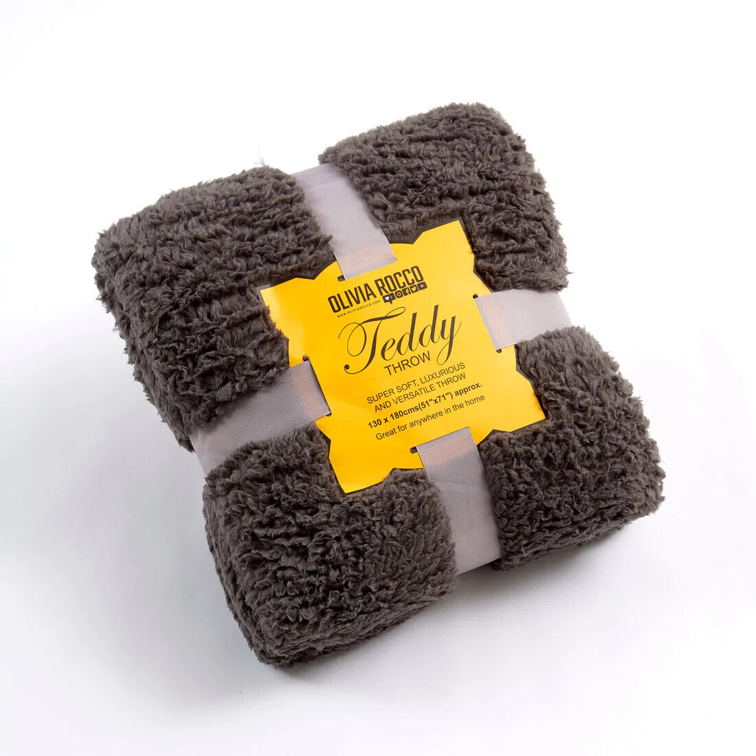 Teddy Bear Throw Super Soft Fleece Blanket Grey Sofa Bed Couch Luxury All Sizes