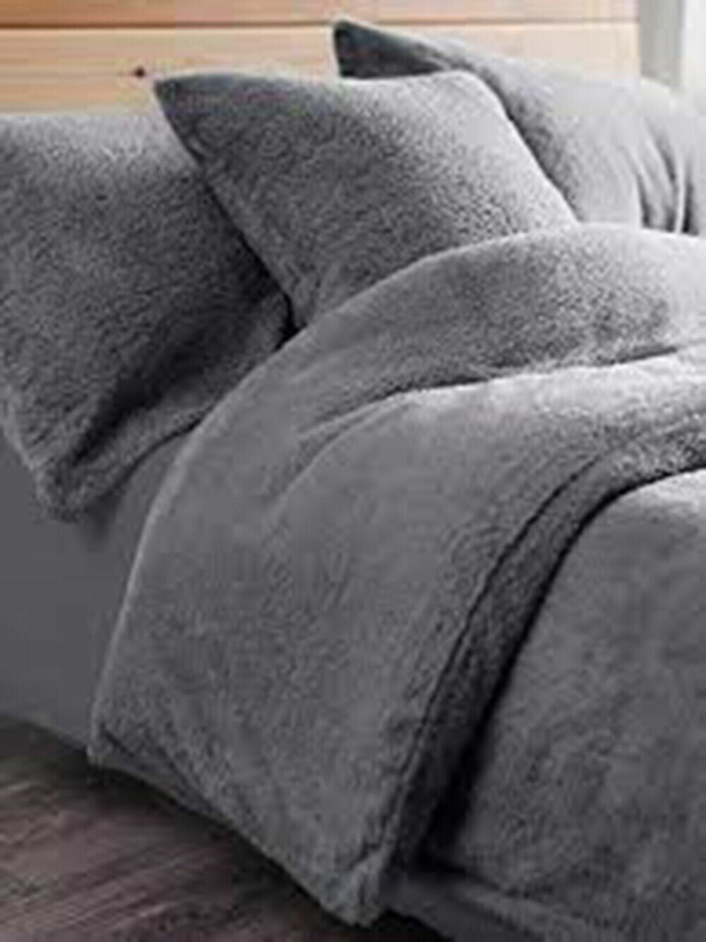 Teddy Fleece Duvet Cover Bedding Set Fitted Sheet Cosy Warm Sherpa Pillowcase