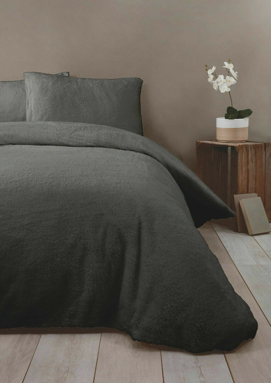 Teddy Fleece Duvet Cover Bedding Set Fitted Sheet Cosy Warm Sherpa Pillowcase
