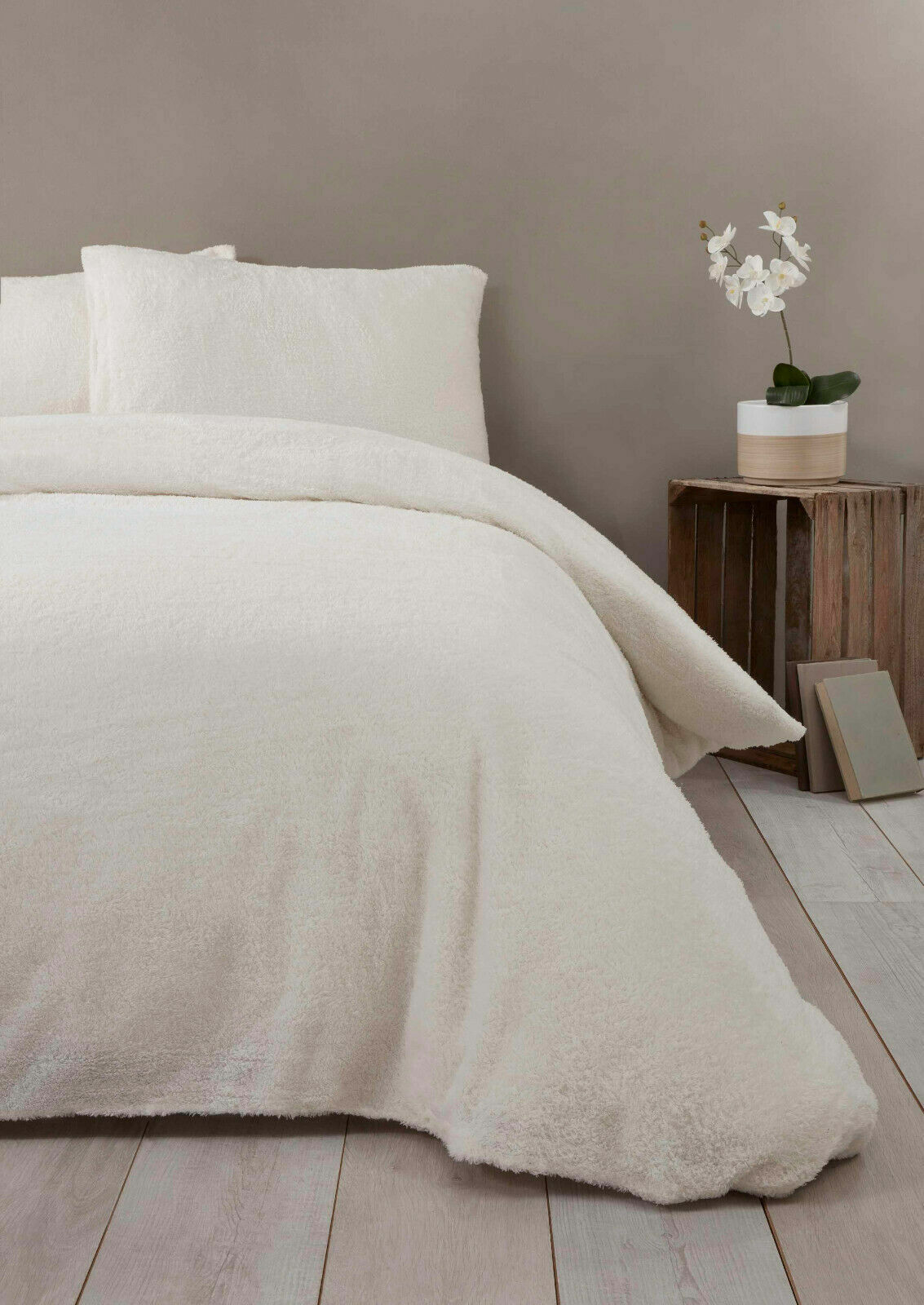Teddy Fleece Duvet Cover Bedding Set Fitted Sheet Cosy Warm Sherpa Pillowcase