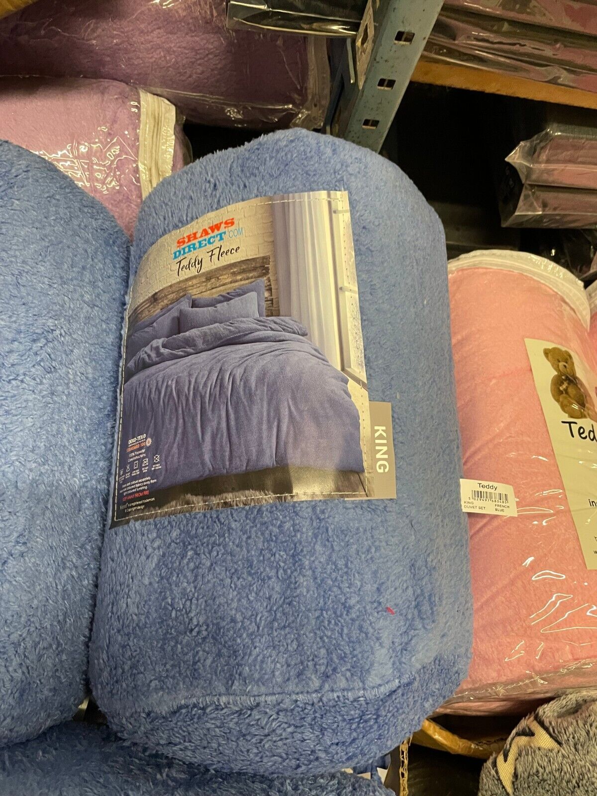 Teddy Fleece Duvet Cover Bedding Set Fitted Sheet Cosy Warm Sherpa Pillowcase