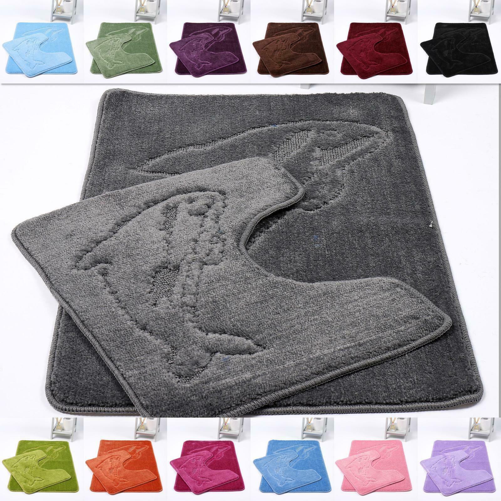 2 Piece Dolphin Bath Mat Set Pedestal Non Slip, image size:1600x1600